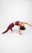sustainable high-waist butter soft maroon leggings and longline bra for yoga and pilates
