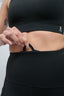 recycled fabric womens sportswear non-roll black leggings with pockets and high support sports bra