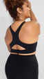 High impact free-cut adjustable sports bra in black