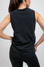 women's recycled fabric black compression leggings with pockets and organic cotton muscle tank