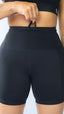 black sustainable high-waist running bike shorts