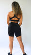 black womens running bike shorts and supportive sports black