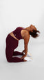 butter soft eco-friendly maroon yoga leggings and sports bra