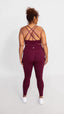 buttery soft non-toxic maroon yoga leggings and sports bra