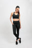 women's sustainable black compression legging and high-support sports bra