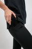 women's eco-friendly performance black leggings with pockets and organic cotton muscle tank