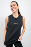 women's sustainable black performance leggings with pockets and soft organic cotton muscle tank