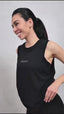 soft organic cotton womens muscle tank top sleeveless loose fit black