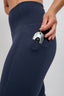 sustainable peformance activewear blue high support sports bra and high-waist compression leggings