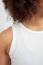 eco-friendly econyl recycled fabric white performance sleeveless crop top